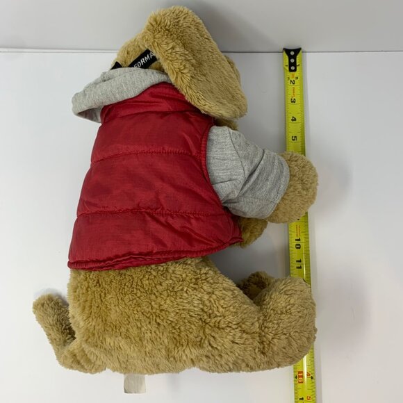 AE Dog Plush Goggles 14 inches Red Zipper Vest Cuddly Soft Toy Stuffed Animal - Picture 9 of 13